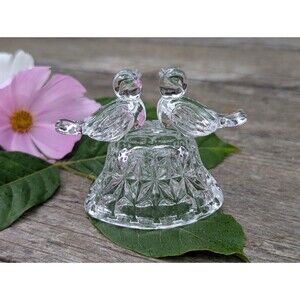 Vintage Hofbauer Brydes Crystal Love Birds Figurine Lovebird Wedding Cake Topper